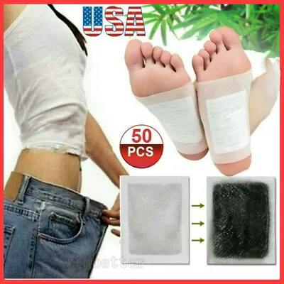 50 PADS Detox Foot Patches Pads Lymphatic Drainage Ginger Body Toxins Cleansing • $12.95