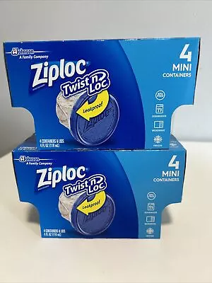 Ziploc Twist'n Loc 4 Mini Four Ounce Containers - LOT OF 2 - 8 Total Containers • $29.99