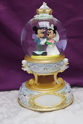 Disney 99246 Mickey & Minnie Mouse Wedding Musical Water Globe 9  X 5  • $36.94