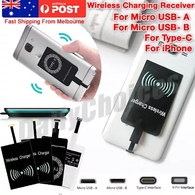 Qi Wireless Charging Receiver Card Charger Module For Micro-USB Smartphone Black • $6.55