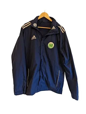 £15 • Buy Vfl Wolfsburg Football Club Hooded Jacket Adidas Windbreaker #17 Player Issue