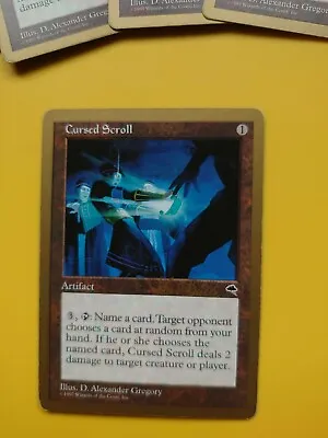 MTG Card. Cursed Scroll. Gold Border Tempest Tokyo 1999 World Championship • $1.65