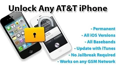 PREMIUM FACTORY UNLOCK SERVICE For AT&T IPHONES 6 7 9 10 11 12 13 SE -GSM • $299