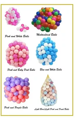 Soft Play Balls For Ball Pit Kids Small Colorful Plastic Balls Crush Proof • £8.46