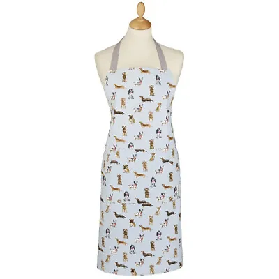 Cotton Apron  Sky Blue Curious Dogs By  Cooksmart • £8.99