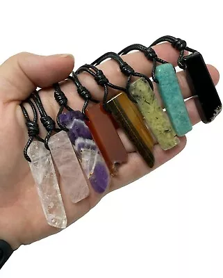 $19.99 • Buy Gemstone Adjustable Necklace Natural Pendant Chakra Healing Gift Men Women  