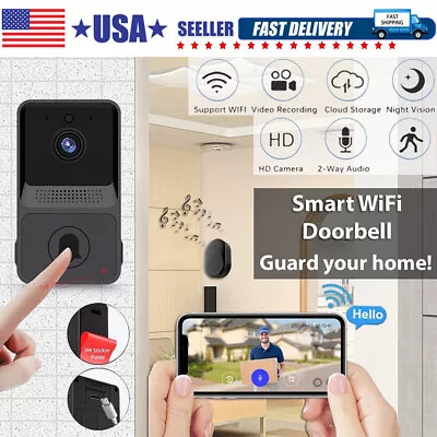 Smart Wireless WiFi Doorbell Intercom Video Camera Door Ring Bell Chime Security • $15.99