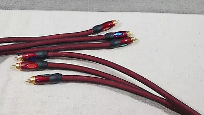 Monster THX Certified Gold RCA Cable - Burgundy - 4 Feet A/V Red Blue Green • $9.95