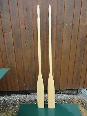 NEW 5'6 Long 66  Wooden Boat Canoe Oars Paddles Set Of 2 Great Pair Ready To Use • $59.99