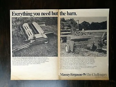 Vintage 1969 Massey-Ferguson MF12 Baler & MF 81 Haytender Original Two Page Ad • $6.99