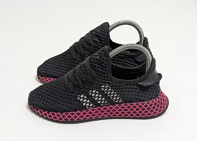 Adidas Originals Deerupt Shoes Runners Womens US5 DB2687 Black Shock Pink • $29.99