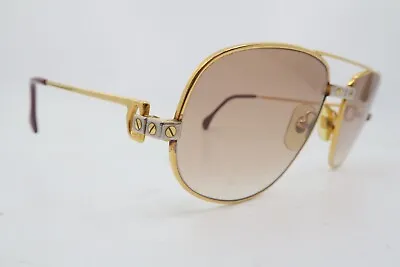 $87.82 • Buy Vintage Gold Plated Cartier Paris LOUIS SANTOS Eyeglasses Frames 56-20 France