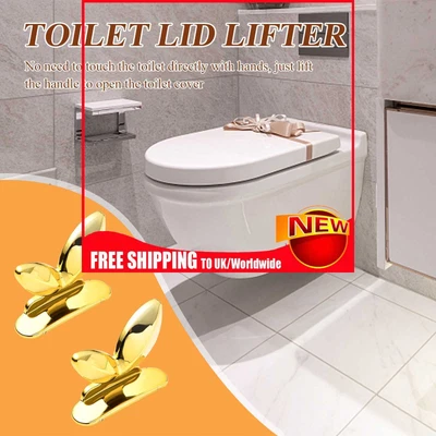 £3.59 • Buy 2pcs Toilets Seat Cover Lifter Non-dirty Hands Mini Cabinet Drawer Handle (Gold)