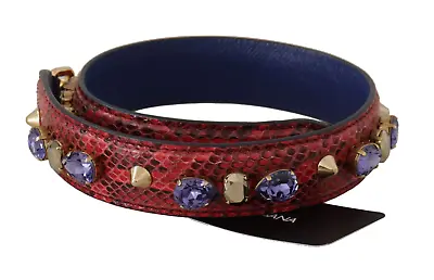 Dolce & Gabbana Red Exotic Leather Crystals Bag Shoulder Strap • $499