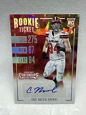 2016 Panini Contenders Cracked Ice Ticket /24 Carl Nassib #219 Rookie Auto RC • $39.99