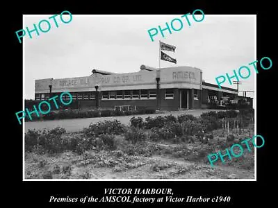 OLD HISTORIC PHOTO OF VICTOR HARBOUR SA AMSCOL MILK & BUTTER FACTORY C1940 • $9.90