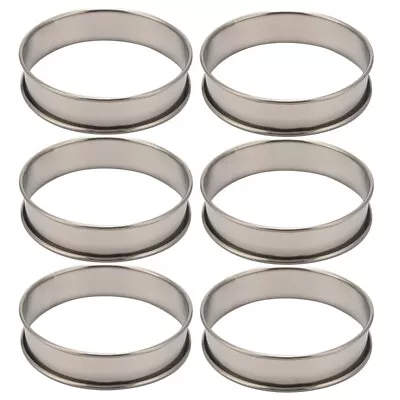 6 Pack 4 Inch  Rolled English Muffin Rings Stainless Steel Crumpet Rings Tart  • $12.69