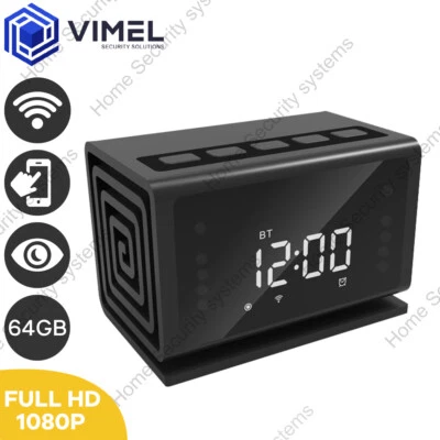 $179 • Buy Wireless Home Bluetooth 64GB Alarm Speaker Security Camera Spy Hidden