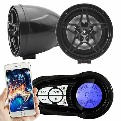 CWZ Motorcycle Bluetooth Speaker Stereo Amplifier Audio Sound System MP3 Speaker • $48.99