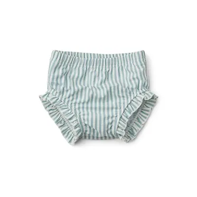 BRAND NEW Liewood Mila Swim Pants Seersucker Stripe Sea Blue/White Age 1-3 Month • £35