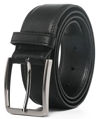 $10.99 • Buy Men's Leather Dress Belt With Single Prong Buckle Belts For Men,1.5 Inch Wide