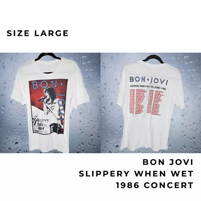 £68.82 • Buy Bon Jovi 1986 Concert Tee Slippery When Wet