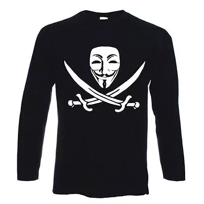 Anonymous Piracy T-Shirt - Guy Fawkes Mask V For Vendetta Disobey Hacker • $19.86