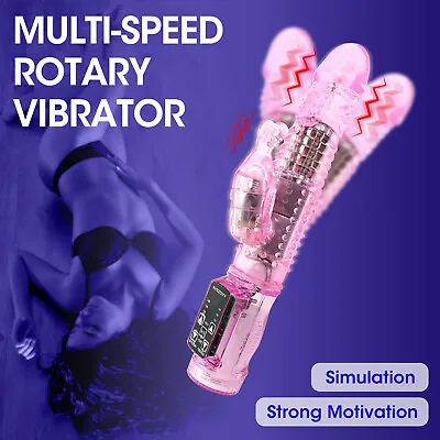 Multi Speed Rotating Rabbit Vibrator Dildo Dong Wand Clitoris Stimulator Sex Toy • $28