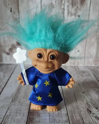 Vintage Russ #18567 Wizard Troll Teal Hair Bunny Ears 4in • $10.99