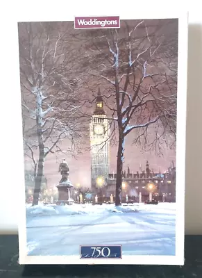 Vtg 1990 Waddingtons 750 Piece De Luxe Puzzle Mother Of Parliament Big Ben NEW • $24.99