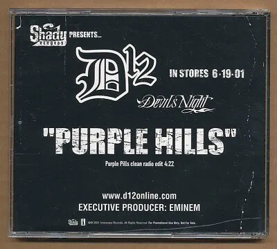 D12 - Purple Hills RARE Promo Radio Only CD Single '01 • $22