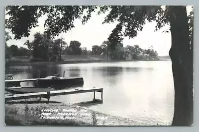 Morrison Lake COLDWATER Michgan RPPC Vintage Boat Docks Photo Postcard 1950 • $11.69