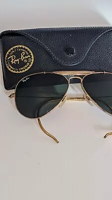 Ray Ban Brown Lens Aviator Gold Metal Sunglasses With Case • $59.99