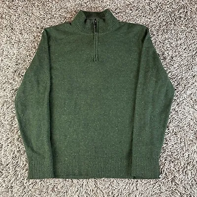 Smartwool Sweater Mens Small S Green Merino Wool Base Layer Quarter Zip Logo Ski • $32.30