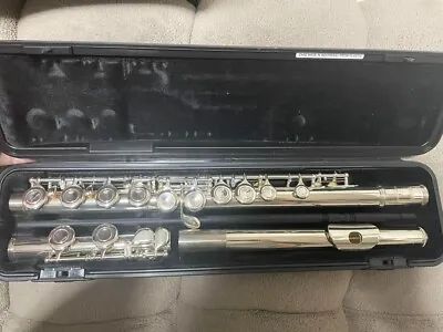 YAMAHA YFL-221 Flute Nickel Silver Plated Student With Hard Case Used Japan • $424.61