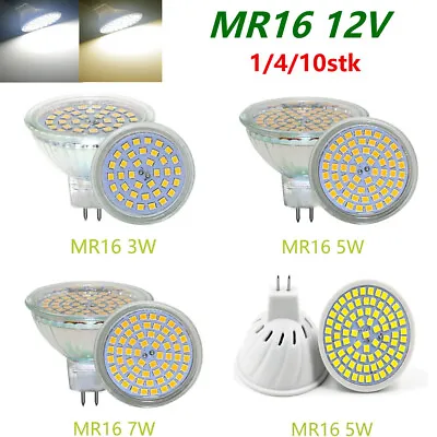 MR16 LED Bulbs 3W 5W 7W Spotlight SMD Downlight Wall GU5.3 12V Cold Warm White • £5.34