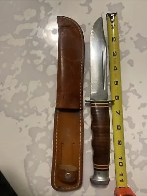 VTG 60's KA-BAR 1207 Fixed Blade Knife Sharp 6”Chromed Carbon Steel Blade • $75