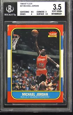 1986-87 Fleer Michael Jordan BGS 3.5 VG+ W/ 8.5 Centering Rookie RC #57 • $2349.99