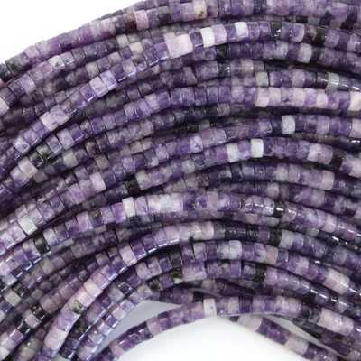 $7.99 • Buy 4mm Natural Light Purple Lepidolite Heishi Disc Beads 15.5  Strand
