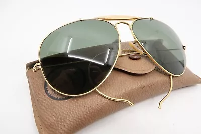 Vintage B&L Ray Ban Gold Filled Aviator Sunglasses W/case USA 1/30 10K GO • £15