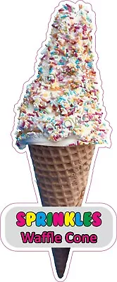 Ice Cream Van Sticker Sprinkles Waffle Cone Ice Cream Sugar Strands Decal • £3.95