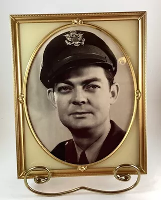 Vintage Gold Metal Frame With Military Gentleman Portrait 8x 10. • $55