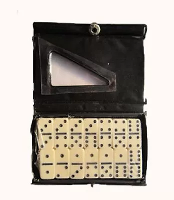 £6.99 • Buy Dominoes Wooden White With Black Spots Dots Traditional Classic Game Children Fa