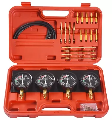 Motorcycle Fuel Vacuum Carburetor Synchronizer Balancer Tool Kit With 4 Gauges • $45.99