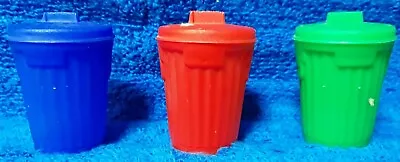 $29.99 • Buy Vintage 1970's Topps Garbage Candy Trashcan Container Lot Of 3 Red Green & Blue