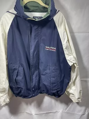 Vintage Nautica Ocean Sportsman Mens Hooded Jacket Size Medium • $50