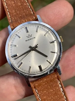 £199 • Buy 1960s Marvin Vintage Mens Watch 34mm Hand-w Swiss Made