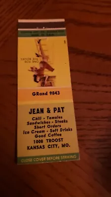 Vintage Matchcover Jean & Pat Kansas City MO  Pinup • $2.50