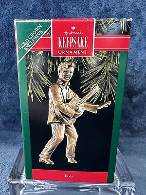 Hallmark Keepsake Ornament Elvis Presley 1992 Brass Plated Guitar Rock N Roll • $9.95