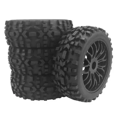 4Pc RC Wheels And Tyres With Hex 17mm Wheels Rims 1/8 Scale Off-Road Car Fo K9I9 • £27.59